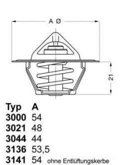 Термостат Audi Ford Seat VW WAHLER 302188 (фото 1)