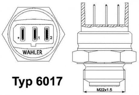 Датчик вмикання вентилятора - знято з виробництва WAHLER 601795D (фото 1)