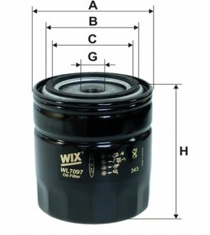 Фильтр масляный двигателя Toyota, Wolga /OP550 (UA) WIX FILTERS WL7097 (фото 1)