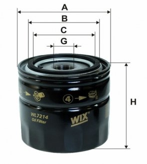 Фильтр масляный двигателя FORD MONDEO OP533/1/ (WIX-Filtron UA) WIX FILTERS WL7214
