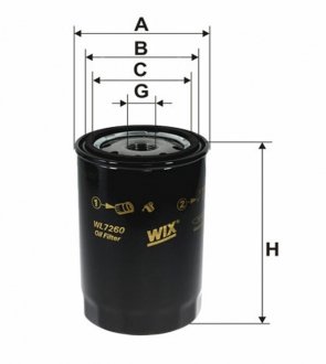 Фильтр масляный двигателя (WIX-Filtron) WIX FILTERS WL7260