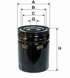 Фильтр масляный двигателя /OP592/5 (UA) WIX FILTERS WL7401 (фото 1)