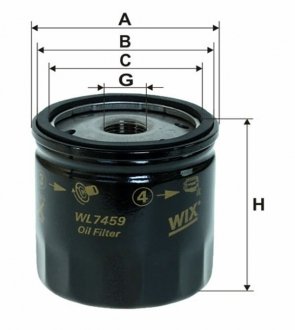 Фильтр масляный двигателя /629/1 (WIX-Filtron) WIX FILTERS WL7459