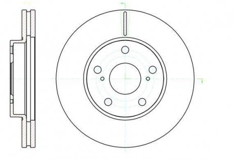 Диск тормозной передний (кратно 2) (Remsa) Toyota Auris 06>12 WOKING D61043.10 (фото 1)