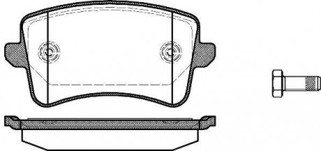 Колодки тормозные дисковые задние Audi A4 1.8 07-15,Audi A4 2.0 07-15,Audi A4 2. WOKING P1243300 (фото 1)
