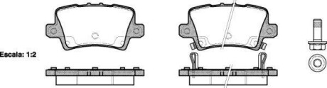 Колодки гальмівні диск. задн. (Remsa) Honda Civic ix 1.4 12-,Honda Civic ix 1.8 12- (P13063.02) WOKING P1306302 (фото 1)