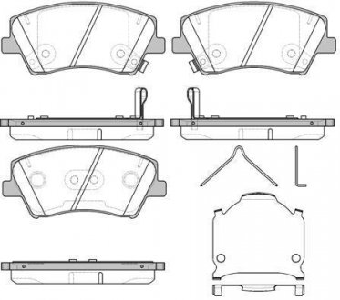 Колодки тормозные дисковые Hyundai Elantra 16> / Genesis 3,0 GDI 14> / перед (P1 WOKING P1512304 (фото 1)