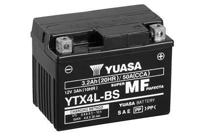 МОТО 12V 3Ah MF VRLA Battery AGM YTX4L-BS_сухозаряжений_ YUASA YTX4L-BS (фото 1)