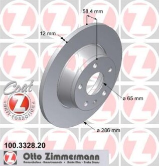 Диск тормозной Coat Z ZIMMERMANN 100.3328.20 (фото 1)