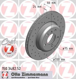 Диск тормозной ZIMMERMANN 150.3482.52