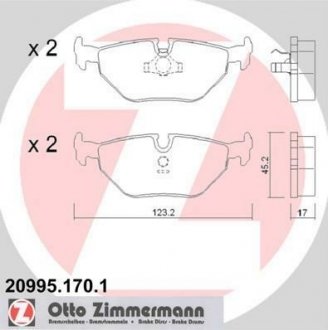 Колодки гальмівні дискові ZIMMERMANN 20995.170.1 (фото 1)