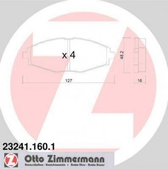 Колодки дискового тормоза ZIMMERMANN 232411601 (фото 1)
