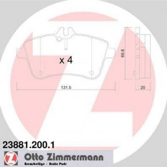 Колодки гальмівні дискові ZIMMERMANN 23881.200.1