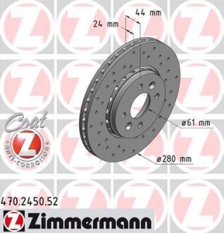 Диск гальмівний ZIMMERMANN 470.2450.52