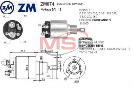 Втягуюче реле ZM ZM874